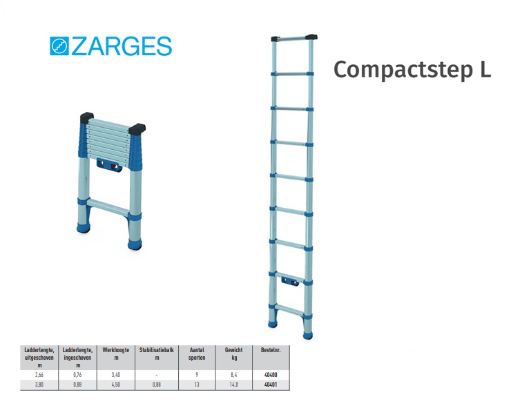 Compactstep L telescoopladder 9 Sp L= 2,66m