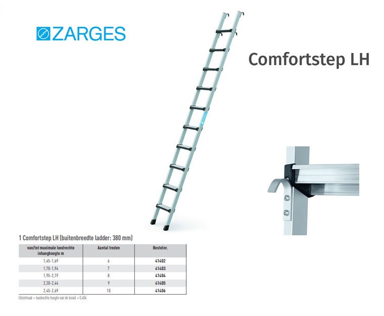 Stelling Ladder Comfortstep LH 6 Sp L= 1,50 m