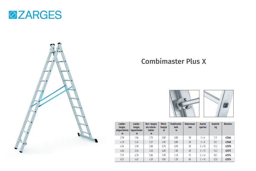 Reformladder 2-delig 2x15 sp 7,36 WH=8,17 | DKMTools - DKM Tools