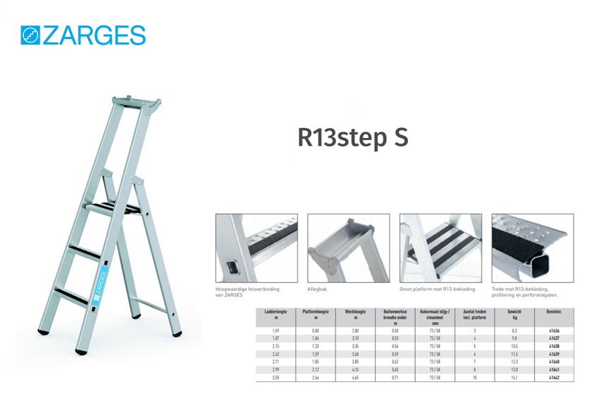 R13step S Trap 3 Sp Platformhoogte 0,8 m