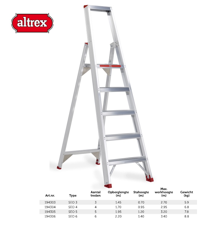 Sierra enkel oploopbare trap SEO 5-treeds