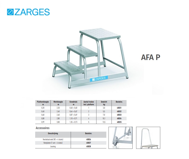 AFA P, machineopstap 1 Sp Platformhoogte 0,2 m