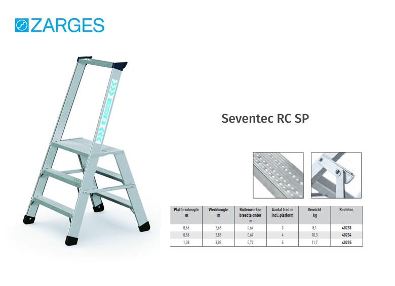 Seventec RC SP, werkplatform met 7-punts verbindingstechniek 3 Sp Platformhoogte 0,66 m