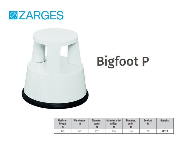 Bigfoot P, verrijdbaar opstapje 0,43 m