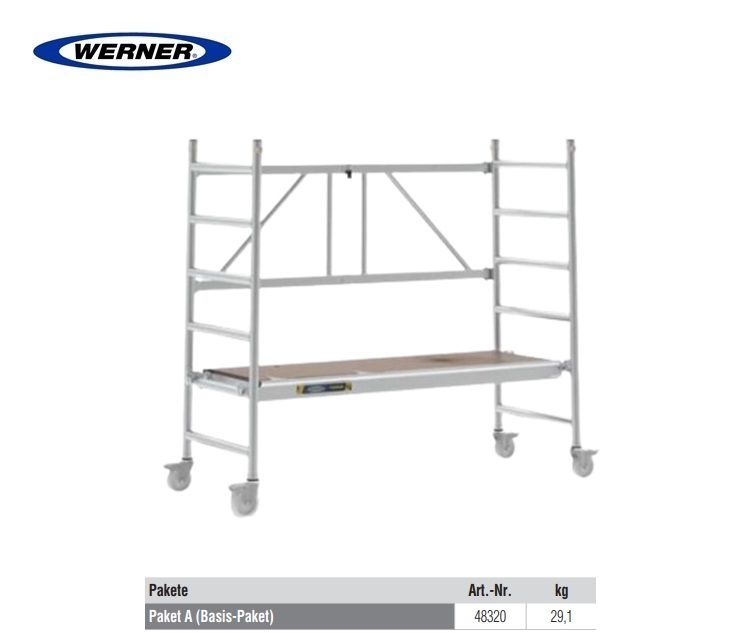 Vouwsteiger WernerTower 3T platformhoogte 1,55 - 3.55 m | DKMTools - DKM Tools