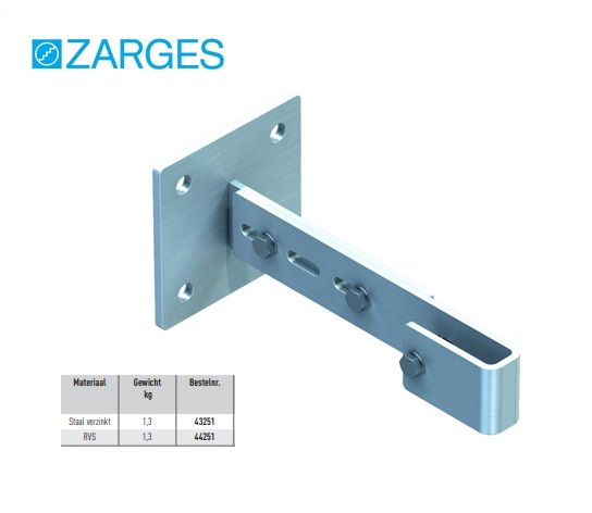 Muuranker, verstelbaa 200 - 275 mm Staal verzinkt | DKMTools - DKM Tools