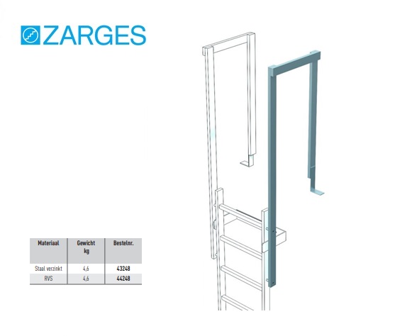 Uitstapleuning 1.380 mm Staal verzinkt