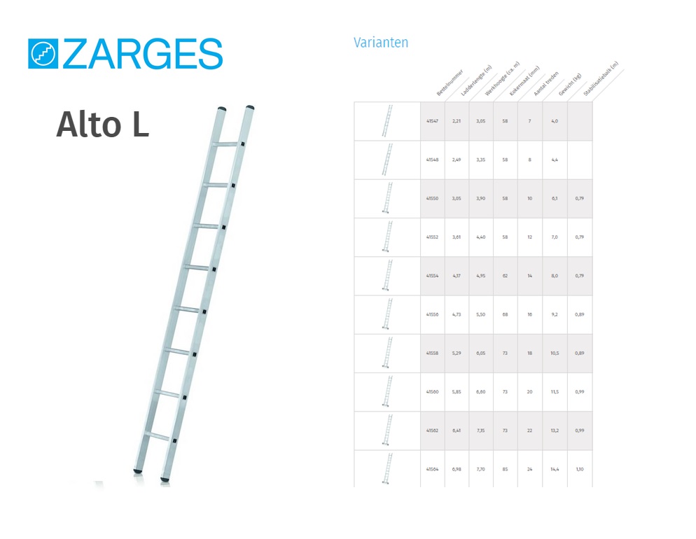 Alto L, enkele ladder 1x24sp L=6,98m | DKMTools - DKM Tools