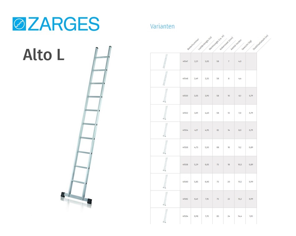 Alto L, enkele ladder 1x7sp L=2,21m | DKMTools - DKM Tools