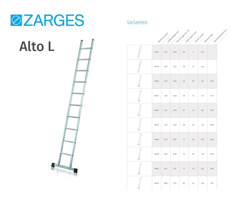 Alto L, enkele ladder 1x10sp L=3,05m