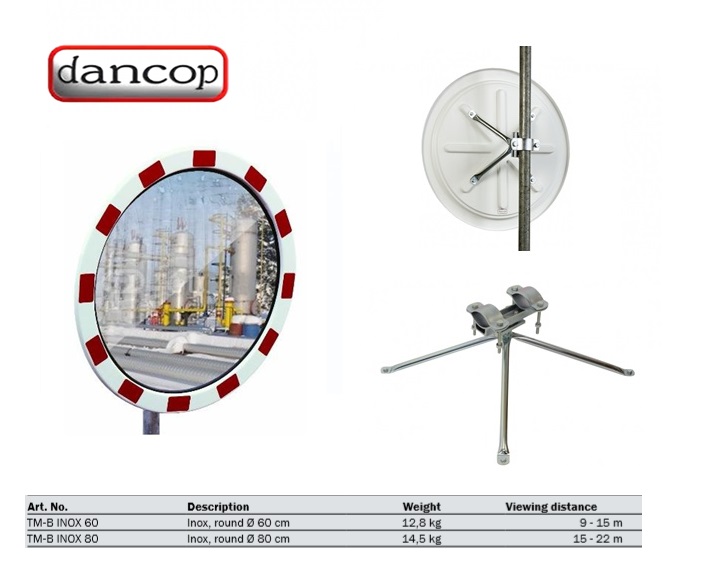 Verkeersspiegel Ice-free, Ø 60 cm TM-B INOX 60