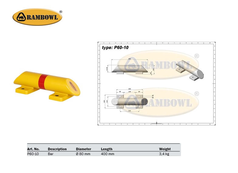 Beschermingsrail P60-30 1200mm Rambowl | DKMTools - DKM Tools