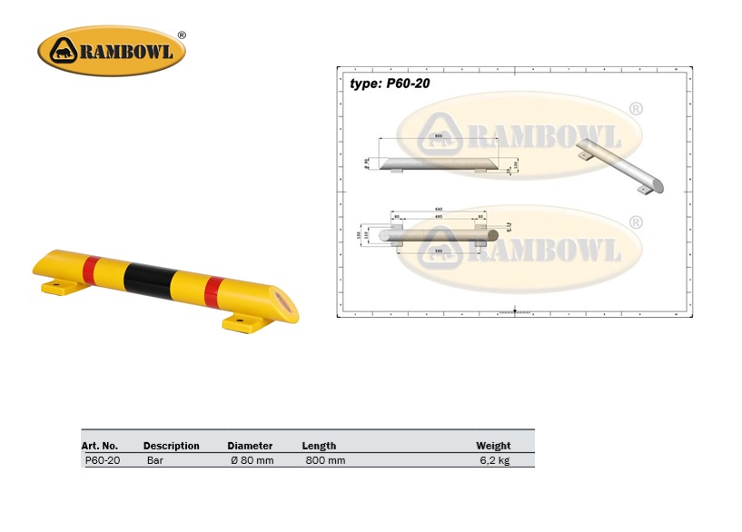 Beschermingsrail P60-10 400mm Rambowl | DKMTools - DKM Tools