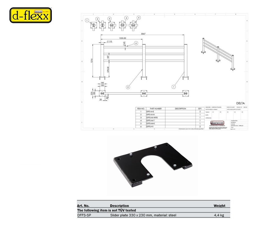Bevestigingseindplaat 330 x 240 mm, steel | DKMTools - DKM Tools