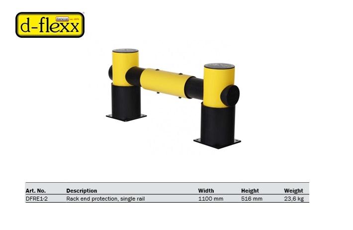 Kopse aanrijdbescherming,met twee horizontaal buizen 1100 mm | DKMTools - DKM Tools