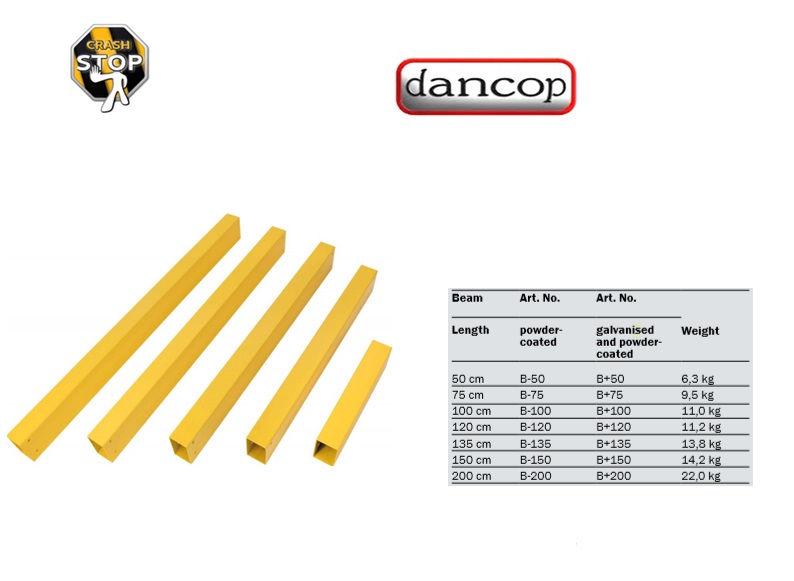 Stalen dwarsbalk 50 cm poedercoating RAL 1023 geel | DKMTools - DKM Tools