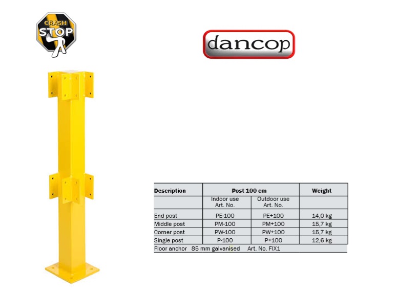 Hoek paal PW+100 100cm