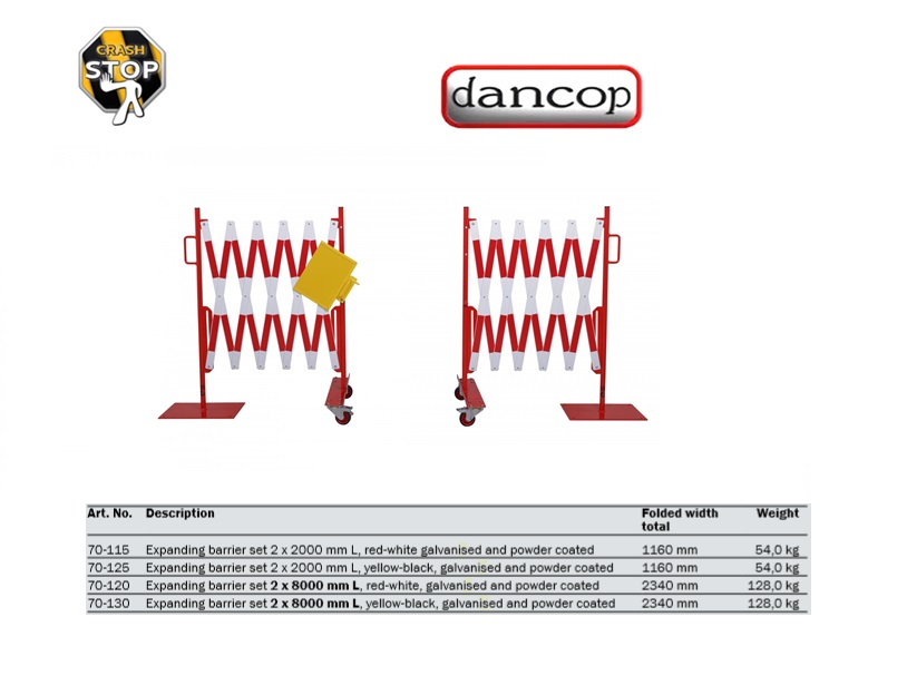 Schaar barriere set Geel/Zwart 2 x 8mtr | DKMTools - DKM Tools