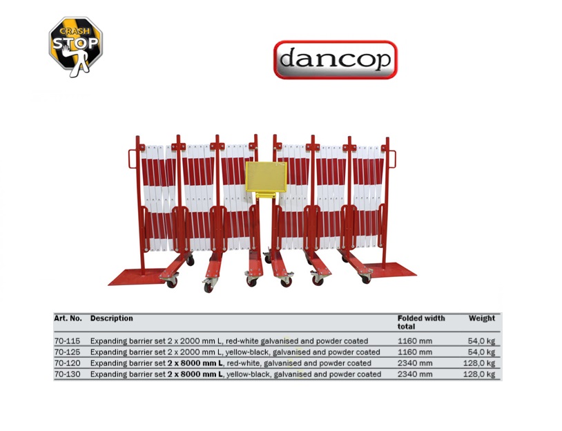 Schaar barriere set Geel/Zwart 2 x 8mtr | DKMTools - DKM Tools