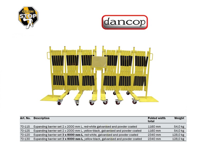 Schaar barriere set Geel/Zwart 2 x 2mtr | DKMTools - DKM Tools