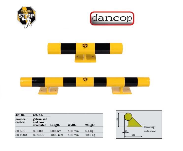 Modulaire muurbescherming Hoek 90 Links binnen 500 mm verzinkt Poedercoat | DKMTools - DKM Tools