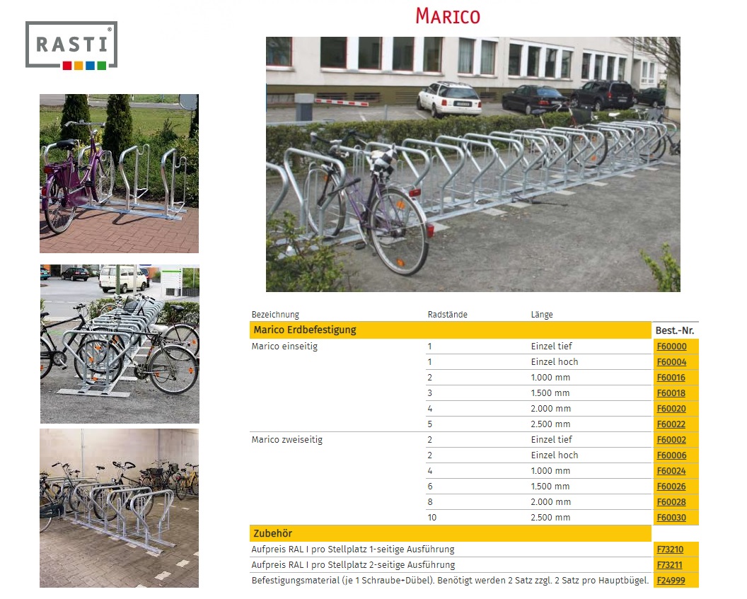 Fietsenrek MARICO aarde montage enkel diep thermisch verzinkt staal