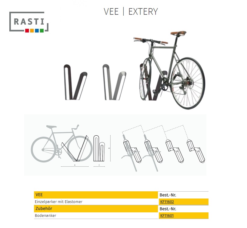 Fietsenrek enkel met elastomeer