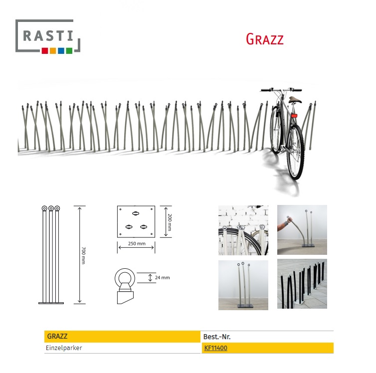 Fietsparkeersysteem KERJO 6 Plaatsen 1.500 mm grondbevestiging | DKMTools - DKM Tools