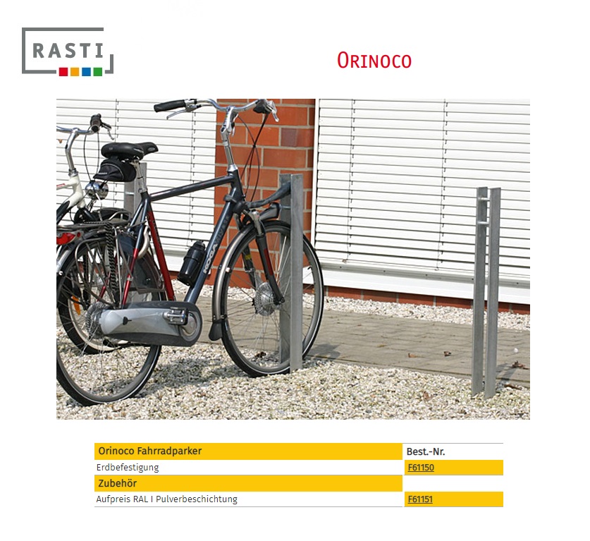 Ruimtebesparende solide fietsenrek ORINOCO