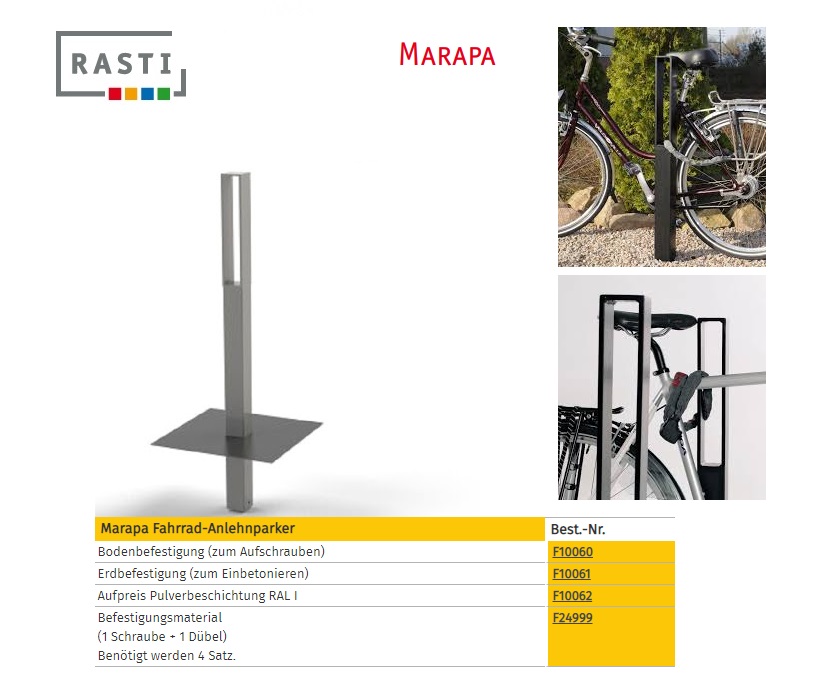 Fietsstaander MARAPA vloerbevestiging om vast te schroeven