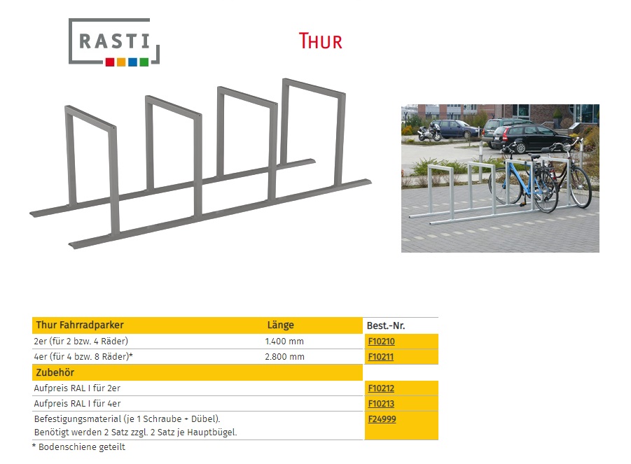 Fietsenrek met beugel DARYA Eenzijdig Hoog-Diep 350x1400mm | DKMTools - DKM Tools