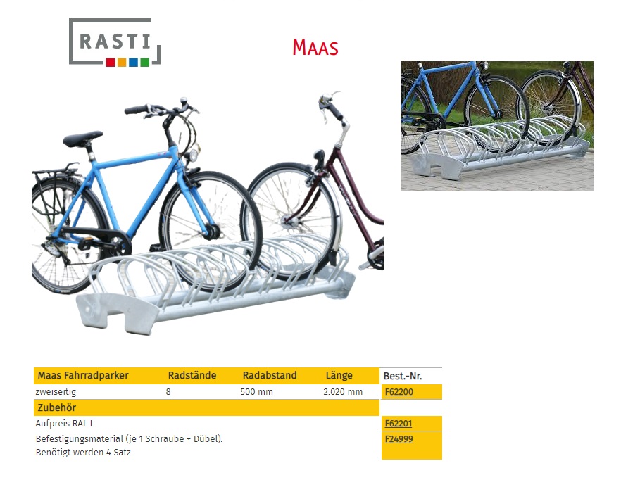 Fietsenrek MAAS Dubbelzijdig 500x2020mm