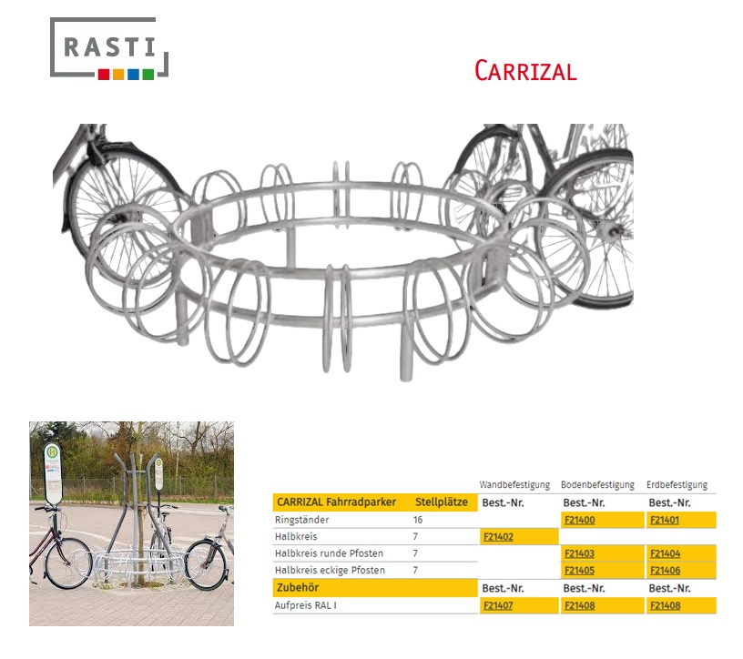 Carousel fietsenrek CARRIZAL vloerbevestiging