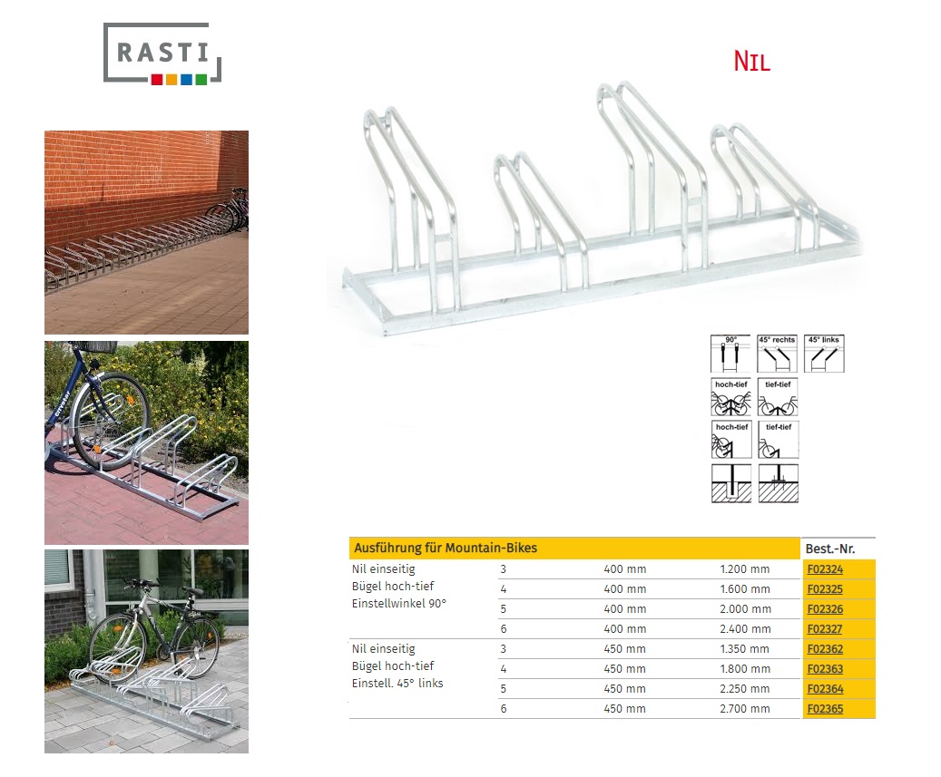 Mountain-Bikes Nile 45° rechts Dubbelzijdig Hoog-Diep 2.000 mm | DKMTools - DKM Tools