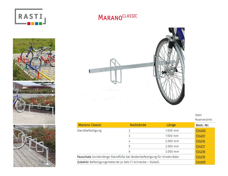 Fietsenrek MARANO-Classic 90° grondbevestiging 3.000 mm | DKMTools - DKM Tools