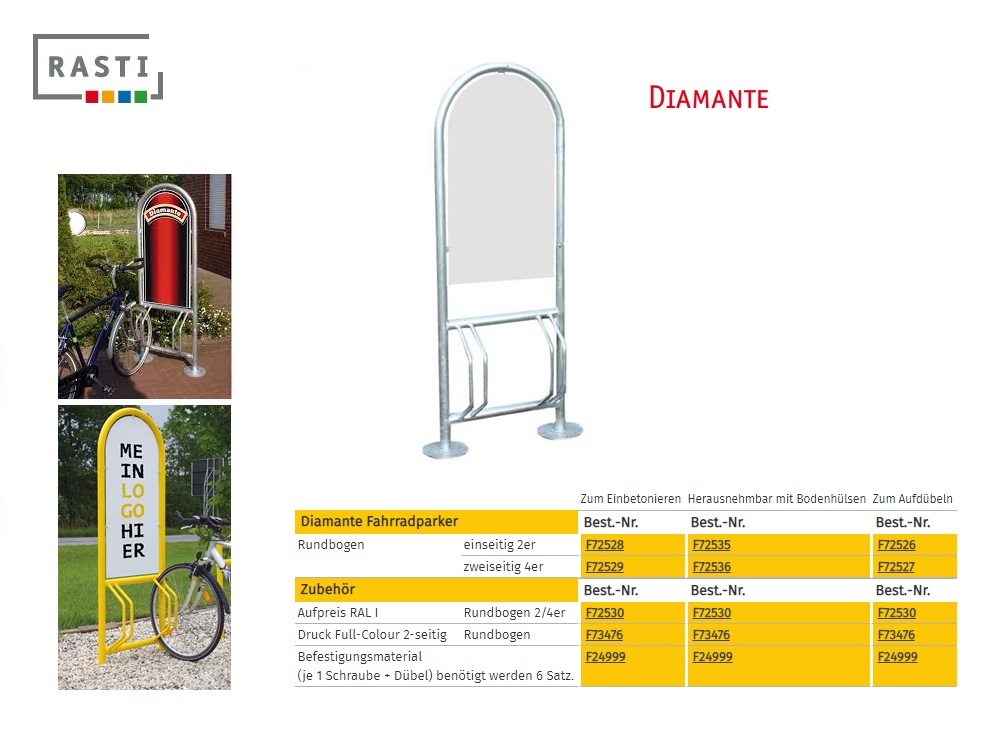 ik ben ziek reactie Manuscript Fietsenrek met reclamebord DIAMANTE - DKMTools - Fietsenrek met reclamebord