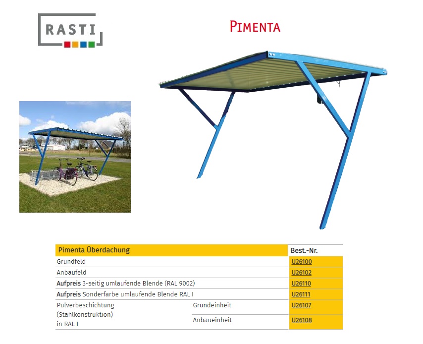 Fietsenstalling PIMENTA Basisconstructie RAL 9002