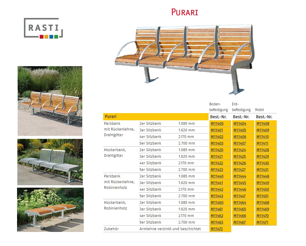 Parkbank met rugleuning, draadgaas 2-zits bank 1.085 mm