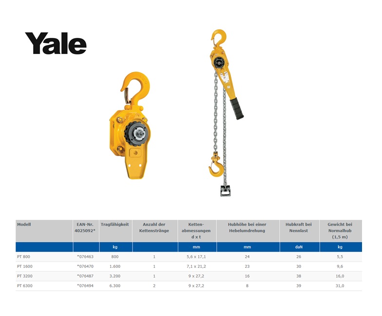 Yale PT Rateltakel 6300 kg | DKMTools - DKM Tools