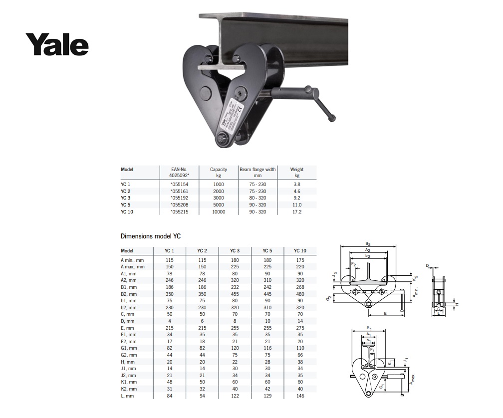 Balkklem 2 ton 75-230mm | DKMTools - DKM Tools