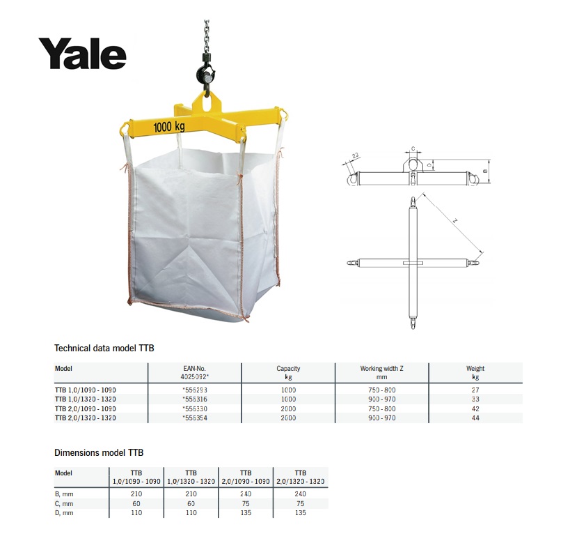 Yale TTB Traverses voor Big-Bags 1000 kg