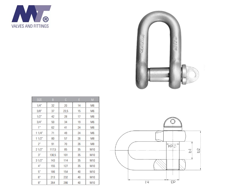 D-sluiting M 5 DIN 82101 Form A 0,1 galv. Verzinkt