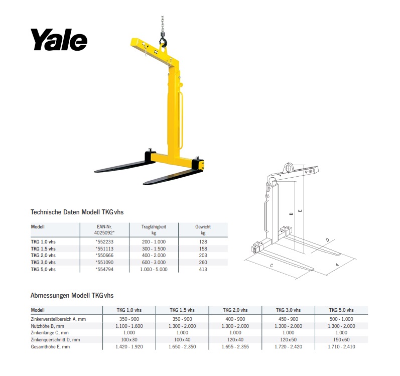 Pallethaak TKG vhs 1000 kg