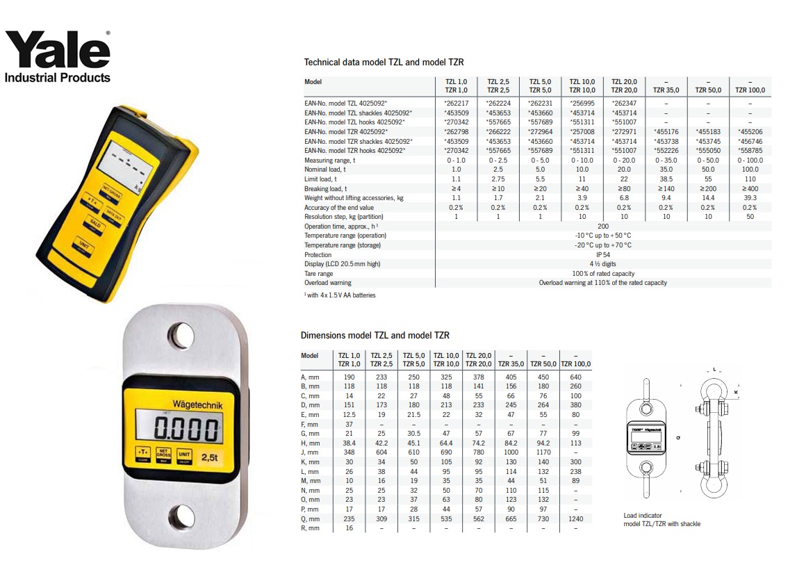 Trekkrachtmeter TZR1t mit