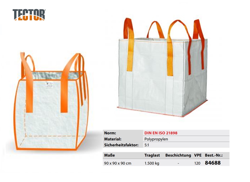 Big Bag met Cross Corner lussen 90 x 90 x 90 cm