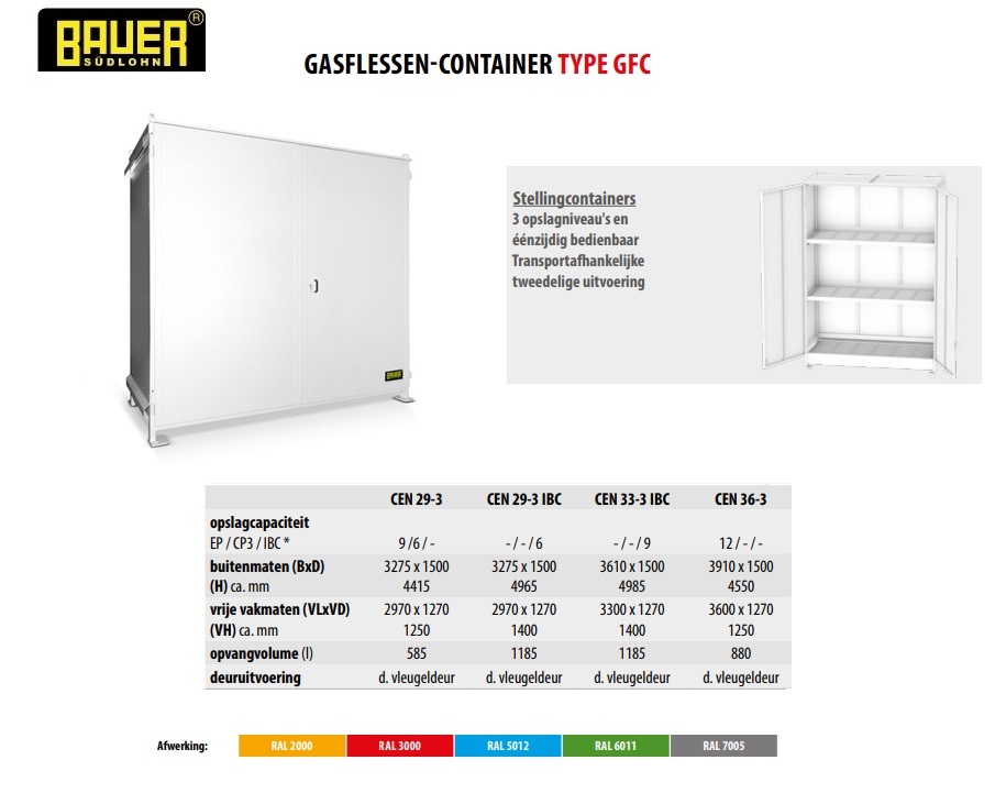 Stellingcontainer CEN 29-3 RAL 9002