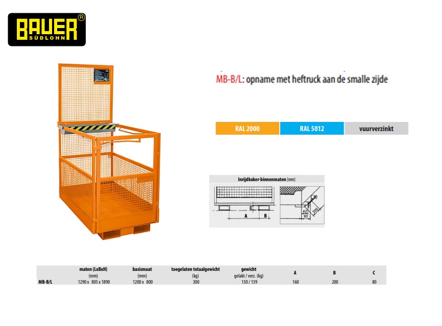 Werkkooi MB-B/L RAL 5012 | DKMTools - DKM Tools