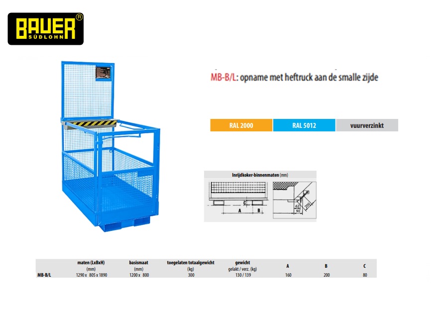 Werkkooi MB-B/L RAL 2000 | DKMTools - DKM Tools