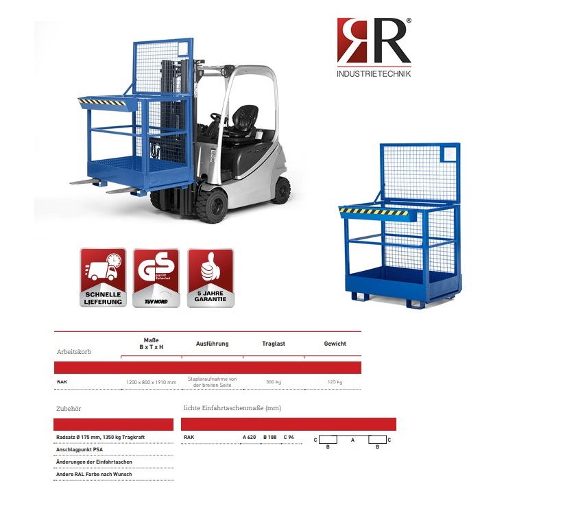 Werkkooi Typ RAK 1200 x 800 x 1910 mm RAL 7005 | DKMTools - DKM Tools