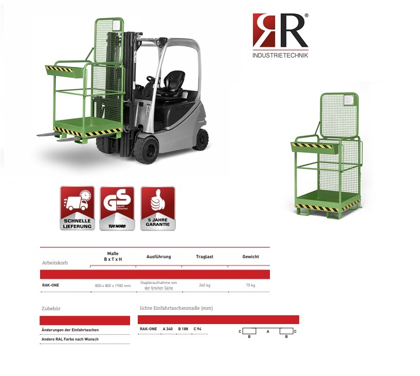 Werkkooi Typ RAK-One 800 x 800 x 1900 mm RAL 6011